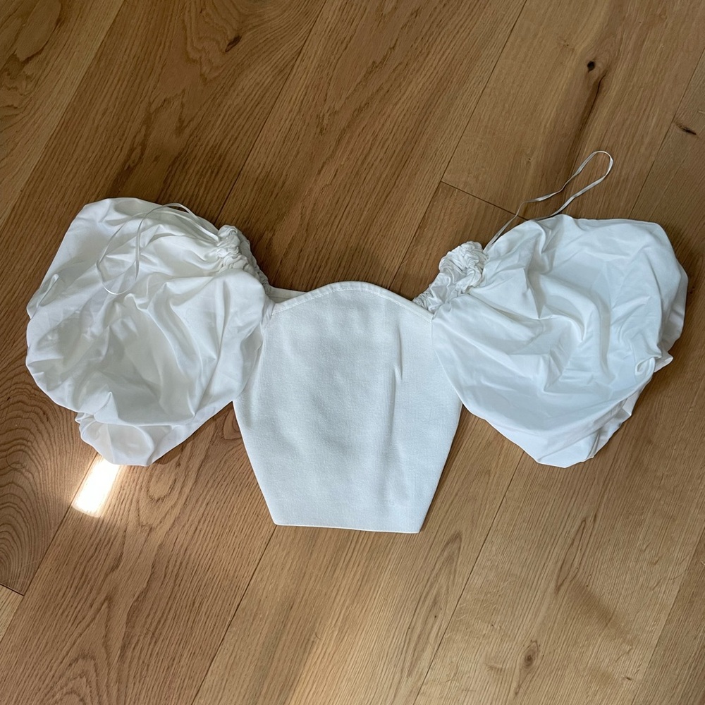 ASTR White Puff Sleeve Off The Shoulder Blouse